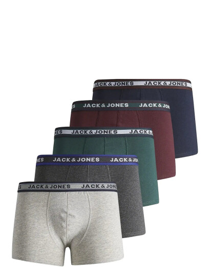 Jack & Jones Jacoliver Trunks 5 Pack Noos Jnr Grey 176