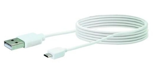 SCHWAIGER USB 2.0 Kabel A -> Micro B Ste/Ste 2,0m weiß