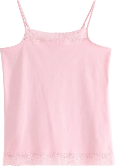 Lindex Tank Top With Lace Pink 158/164