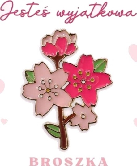 Be Happy Gavebrosje Med Fire Rosa Blomster Be Happy Gavebrosje Med Fire Rosa Blomster
