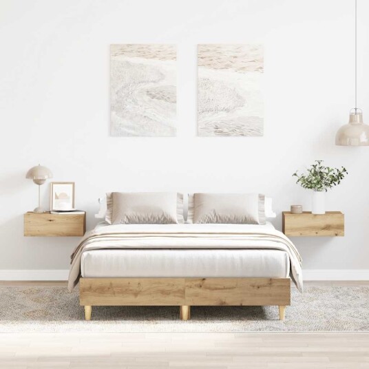 Sengeramme uten madrass artisan eik 140x190 cm konstruert tre Sengeramme uten madrass artisan eik 140x190 cm konstruert tre