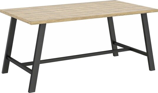 Utendørs salongbord – metall trelignende topp 100x55 cm