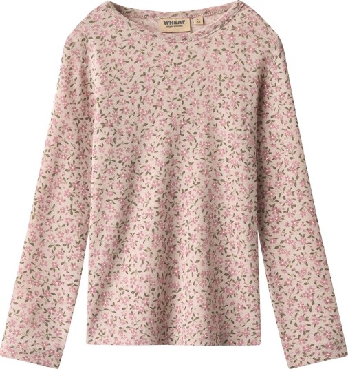 Wheat Genser Ull Alfie Pale Lilac Blomster Wheat 2 år (92) Genser Beige Lilla Rosa