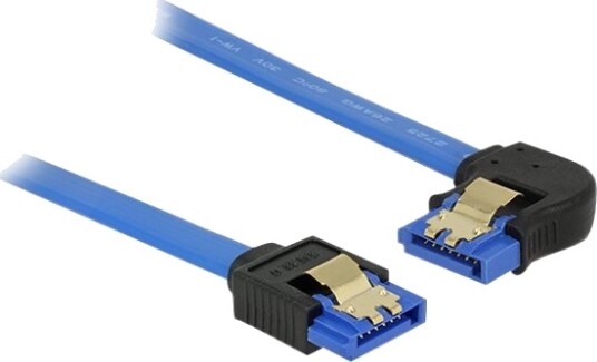 Delock Sata Kabel Serial Ata 150/300/600 SataR Rett Til SataR Venstrevinklet 50 Cm Haspe Blå Delock Sata Kabel Serial Ata 150/300/600 SataR Rett Til SataR Venstrevinklet 50 Cm Haspe Blå