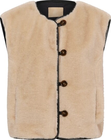 Culture Culauren Faux Fur Waistcoat GREIGE XXL