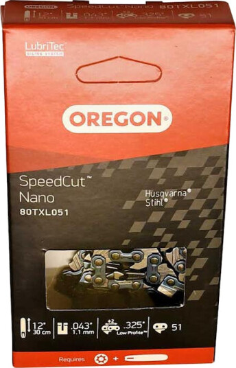 Kjede Oregon 80TXL 12 Tommer 1,1 Speedcut Nano 0,325