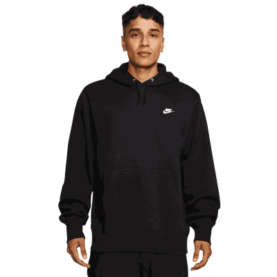 Nike club pull over fleece hood hettegenser herre black l Nike club pull over fleece hood hettegenser herre black l