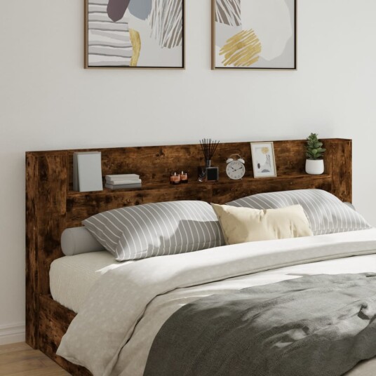  Hodegavl skap med LED røkt eik 220x16,5x103,5 cm 8721012465923
