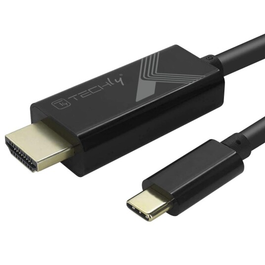TECHLY Adapter Kabel USB-C M auf HDMI M 2.0 4K, schwarz 5m TECHLY Adapter Kabel USB-C M auf HDMI M 2.0 4K, schwarz 5m