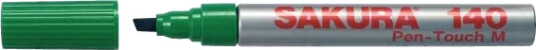 Sakura Permanent Marker Pen Touch 140 4 Mm Grønn Fiberspiss Aluminiumshus Løsemiddelbasert – 1 Stk Sakura14029