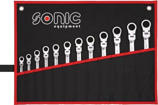 SONIC 601218 Kombinasjonsnøkkelsett med skralle