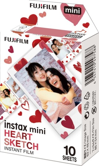 Fujifilm Instax Mini Heart Sketch instant film 10 pakning Fujifilm Instax Mini Heart Sketch instant film 10 pakning