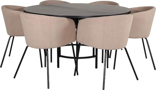 Spisegruppe furniture/fashion Copenhagen Ø140 cm med 6 Berit Stoler