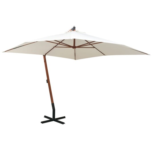 vidaXL Hengeparasoll 300x300 cm trestang hvit
