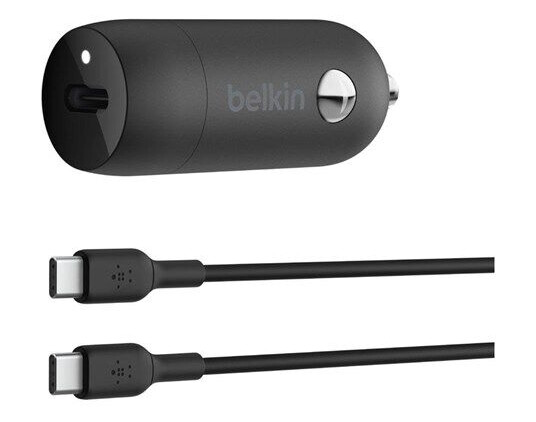 Belkin BoostCharge 30W USB-C Car Charger + USB-C to USB-C cable
