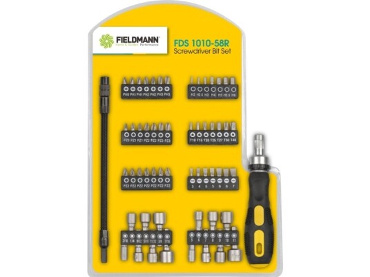 Fieldmann Skrutrekker, Bits Og Hodesett Fieldmann Fds 1010-58R, 58 Stk. Fieldmann Skrutrekker, Bits Og Hodesett Fieldmann Fds 1010-58R, 58 Stk.