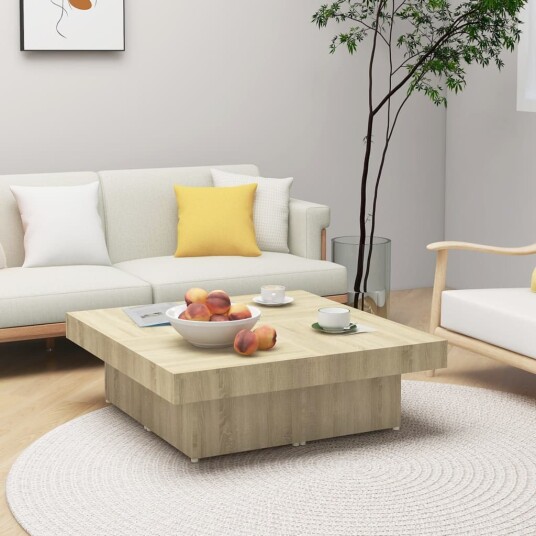 vidaXL Salongbord sonoma eik 90x90x28 cm sponplate vidaXL Salongbord sonoma eik 90x90x28 cm sponplate