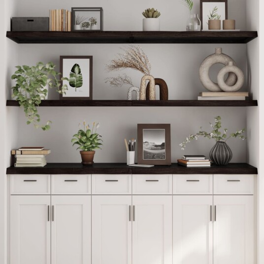 vidaXL Vegghylle m?rkegr? 160x50x4 cm behandlet heltre eik