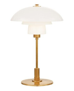 Whitman Desk Lamp Antique Brass/White