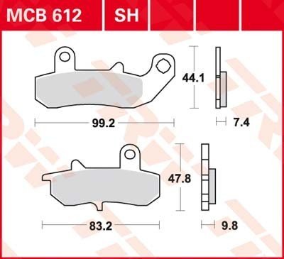 Bremseklosser TRW MCB612SH