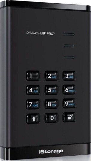 iStorage DiskAshur Pro3 SSD 1TB USB A/USB C Svart IS DAP3 256 SSD 1000 F