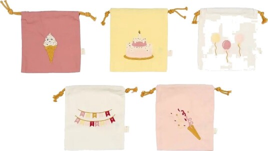 Fabelab Gift Bags 5-Pack - Rose Mix - ASH ROSE - One Size