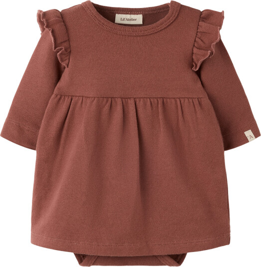 Lil"Atelier Nbfthoro Ls Loose Body Dress Lil   Brown   56