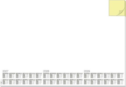 Sigel H7490 Skriveunderlag Med 3-Årskalender 2027, 2028, 2029 Hvit Med Integrert Notatblokk (B X H) 59,5 Cm X 41 Cm 30 Ark 1 Stk. H7490 (H7490)