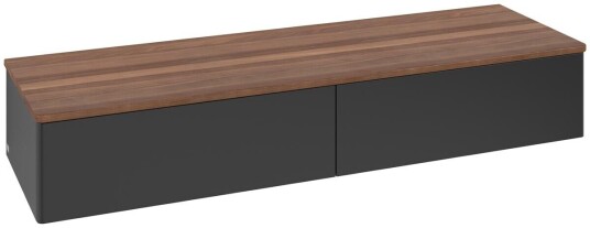 Villeroy & Boch Villeroy & Boch Antao Sideskap 160x50x26,8 cm u/lys Sort Matt/Valnøtt Villeroy & Boch Villeroy & Boch Antao Sideskap 160x50x26,8 cm u/lys Sort Matt/Valnøtt