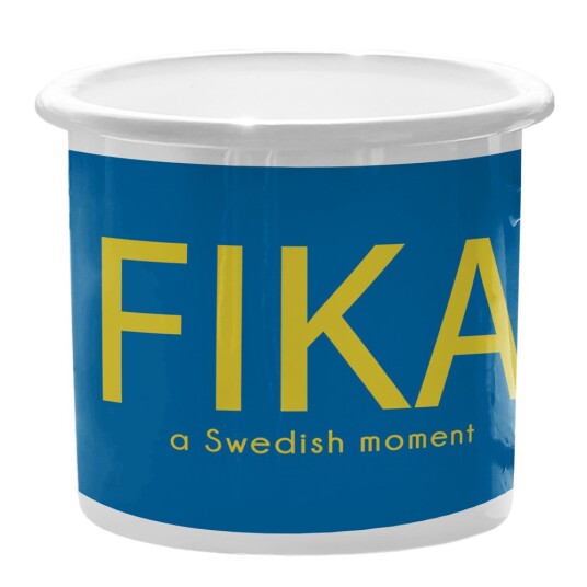 Citronelles Fika Emaljekopp 30 cl moment gul/blå Citronelles Fika Emaljekopp 30 cl moment gul/blå