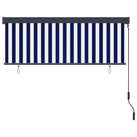 vidaXL Utendørs rullegardin 160x250 cm blå og hvit