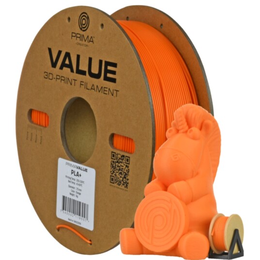 PrimaValue PLA+ 1,75mm 1kg Oransje PrimaValue PLA+ 1,75mm 1kg Oransje