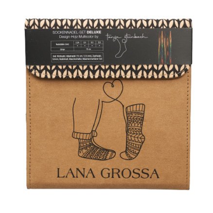 Lana Grossa Deluxe strømpepinnesett i tre 15 cm