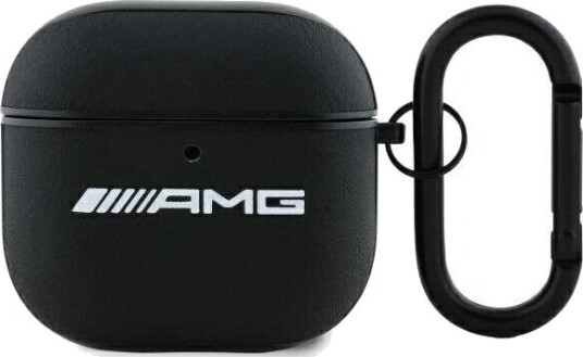 Mercedes AMG Leather White Logo Case for AirPods 4   Black / White