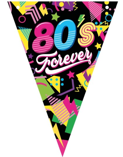 80s Forever  Banner med Vimpler 3 Meter