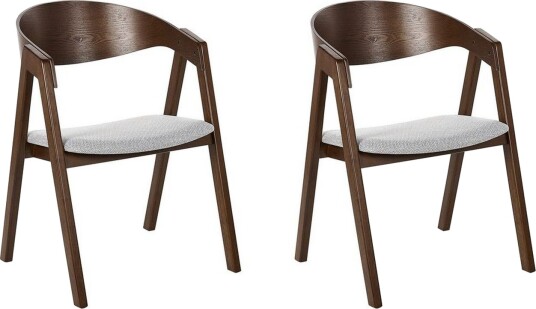 Matsalsstol Beliani Yuba set om 2 Grå-Mörkt Trä NO_BRAND Light grey -