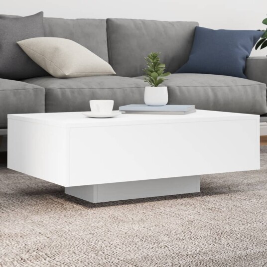 Salongbord med LED-lys hvit 85x55x31 cm 836609 Salongbord med LED-lys hvit 85x55x31 cm 836609
