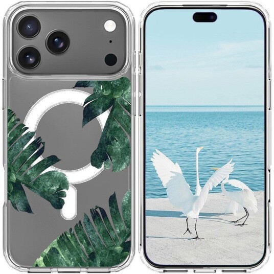 EIDERWOOD iPhone 17 Pro Hybrid Plast Deksel – MagSafe-kompatibelt – Jungelblader