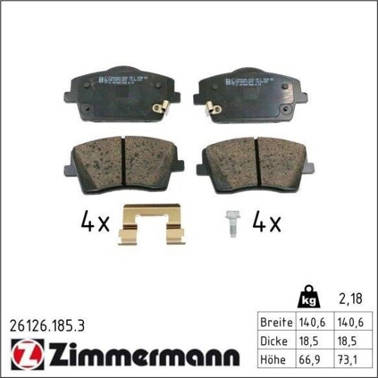 Bremseklosser ZIMMERMANN 26126.185.3