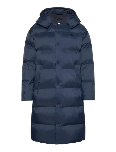 Calvin Klein Jeans Ls Long Length Hooded Nylon Puff - Navy - S