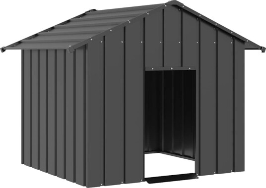  Hundehus Med Tak 131X101X102 cm Galvanisert Stål