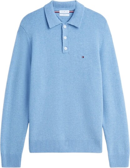 Tommy Hilfiger Lambswool Ls Polo Blue L