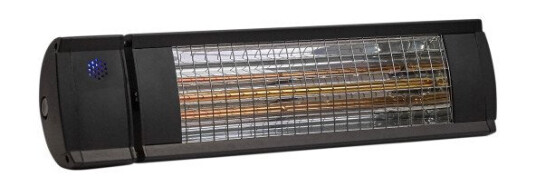 Heat1 infrarød varmelampe m/fjernkontroll, 660-2000W, sort