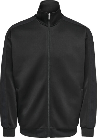 ONLY & SONS Onsriber Rlx Ls Zip Stripe Track Sweat   Black   M