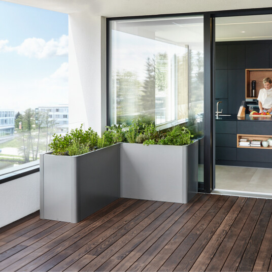 BIOHORT HØYBED BELVEDERE MAXI L150 KVARTSGRÅ METALLIC