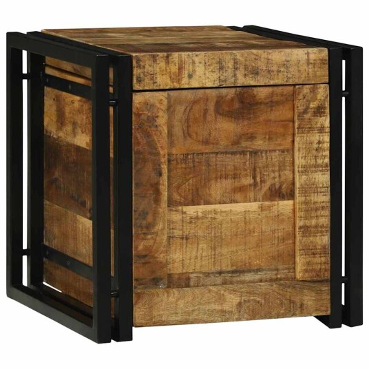 Oppbevaringskiste 40 x 40 x 40 cm Solid Grovt Mangotre