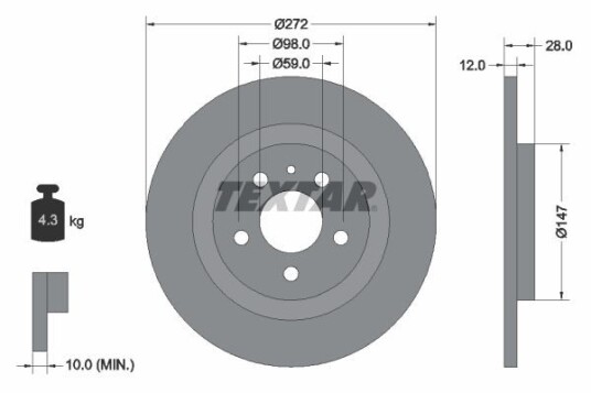 Bremseskive TEXTAR 92118203