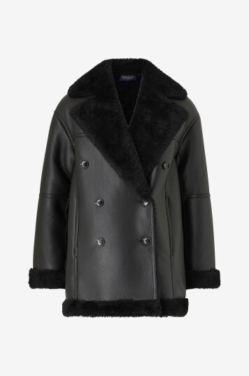 Lexington Kåpe Daniella Faux Shearling Coat Svart