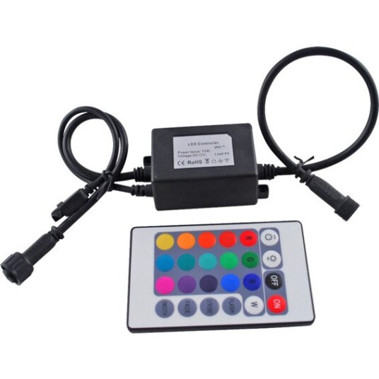 Namron Hagebelysning Controller Ir Rgbw 12v IP67 Namron Hagebelysning Controller Ir Rgbw 12v IP67