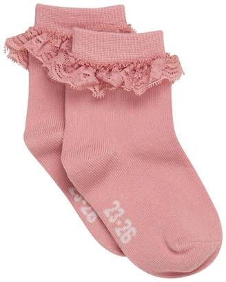 MinyMo Lace sokker til barn ash rose